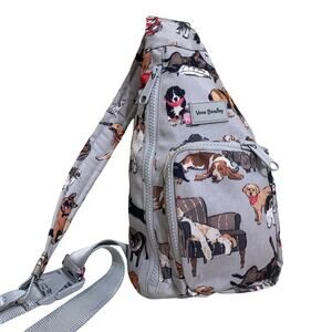 VERA BRADLEY Small Convertible Sling Backpack Waist Bag BEST IN SHOW Dogs
